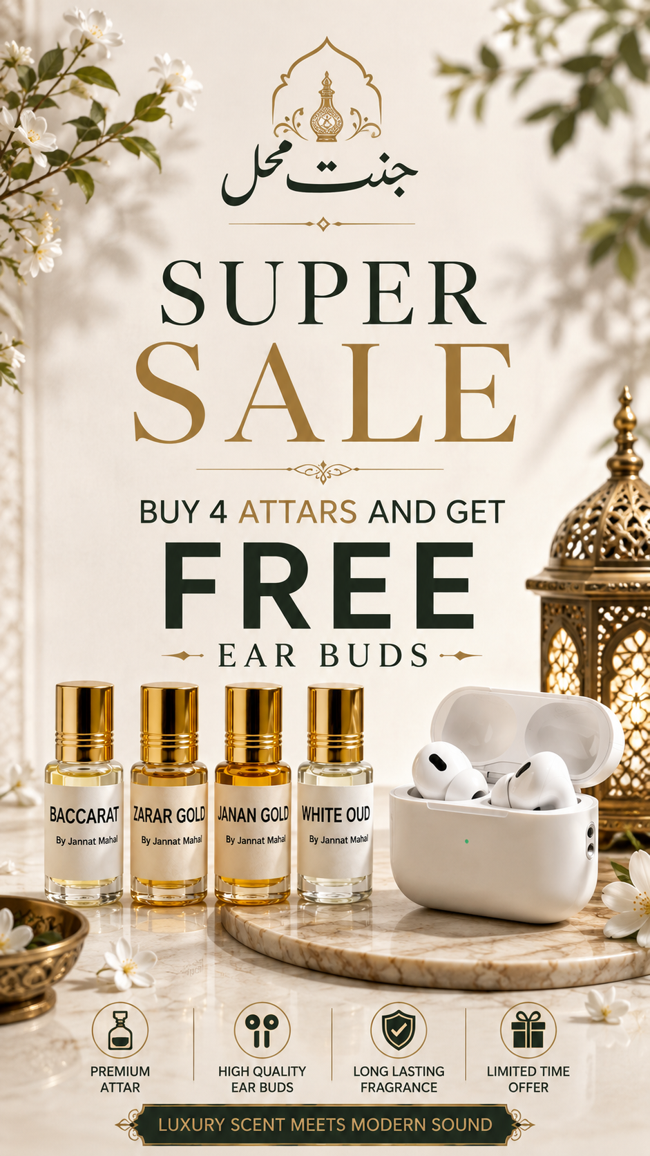 Jannat Mahal – Super Sale | Buy 4 Attars & Get Free Earbuds